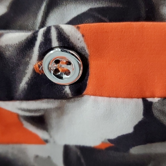 YOANA BARASCHI FLORAL DRESS ORANGE BLACK WHITE SIZE MEDIUM - Picture 3 of 9